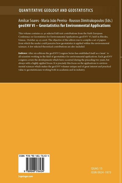 Produktbild: GeoENV VI &ndash; Geostatistics for Environmental Applications