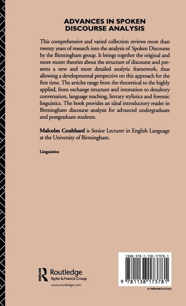 Produktbild: Advances in Spoken Discourse Analysis