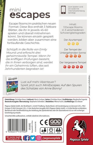 Produktbild: MiniEscapes - Das Mysterium des Verlorenen Kultes