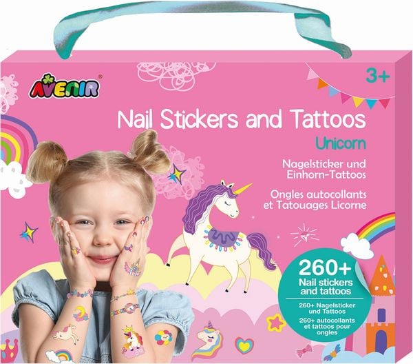 Nagelsticker & Tattoos Einhorn