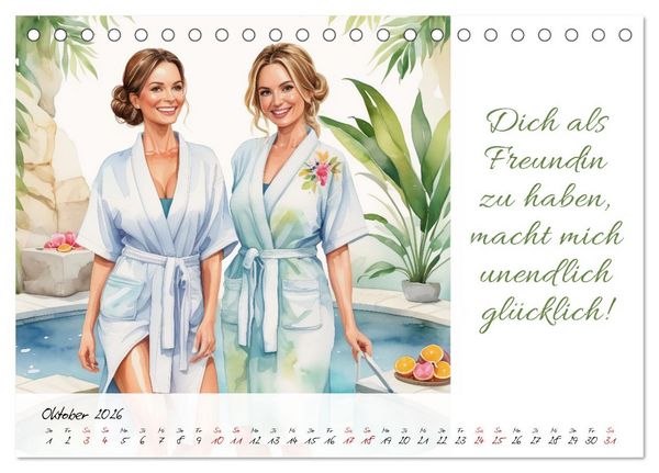 Produktbild: Beste Freundinnen (Tischkalender 2026 DIN A5 quer), CALVENDO Monatskalender