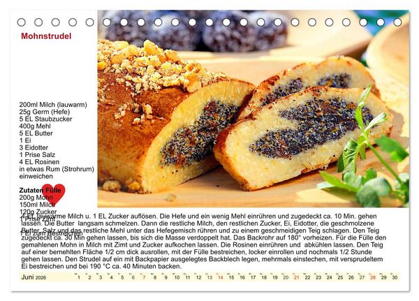 Produktbild: Delikates &Ouml;sterreich. K&uuml;chenkalender mit den klassischen S&uuml;&szlig;speisen (Tischkalender 2026 DIN A5 quer), CALVENDO Monatskalender