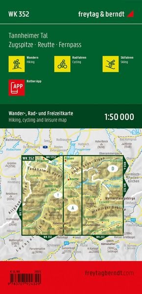 Produktbild: Freytag & berndt Wanderkarte WK 352 Tannheimer Tal, Zugspitze - Reutte - Fernpass 1:50.000