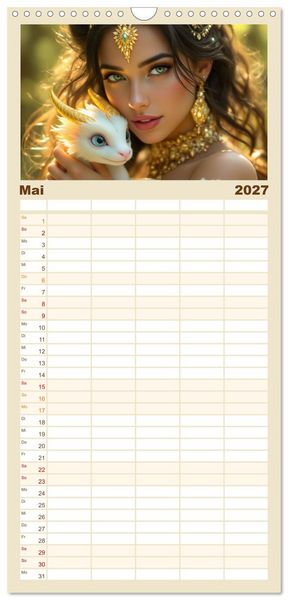 Produktbild: Familienplaner 2027 - Wilde Seelen mit 5 Spalten (Wandkalender, 21 x 45 cm) CALVENDO