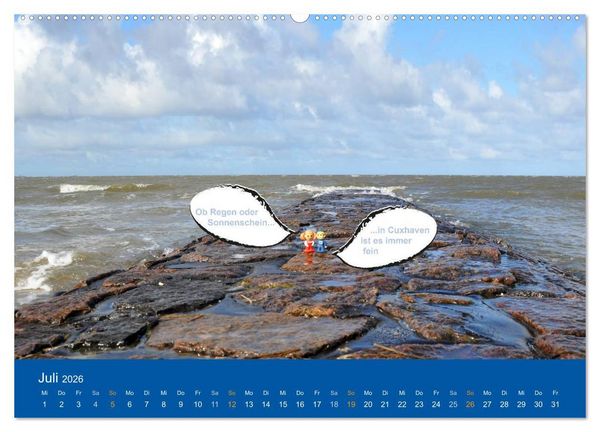 Produktbild: An der Waterkant mit Jan Cux und Cuxi (hochwertiger Premium Wandkalender 2026 DIN A2 quer), Kunstdruck in Hochglanz