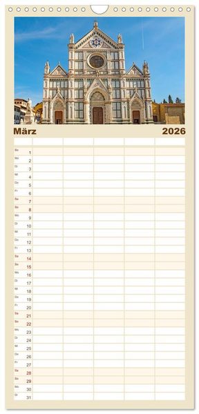 Produktbild: Familienplaner 2026 - Florenz - Impressionen mit 5 Spalten (Wandkalender, 21 x 45 cm) CALVENDO