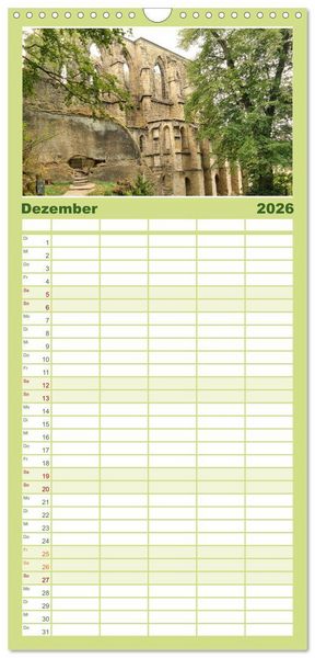 Produktbild: Familienplaner 2026 - Perlen der Oberlausitz mit 5 Spalten (Wandkalender, 21 x 45 cm) CALVENDO