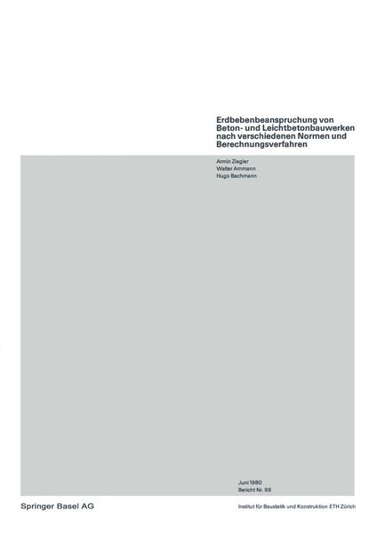 Produktbild: Erdbebenbeanspruchung von Beton- und Leichtbetonbauwerken nach verschiedenen Normen und Berechnungsverfahren