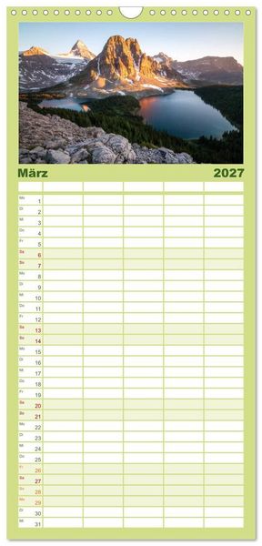 Produktbild: Familienplaner 2027 - Wunder Natur II mit 5 Spalten (Wandkalender, 21 x 45 cm) CALVENDO