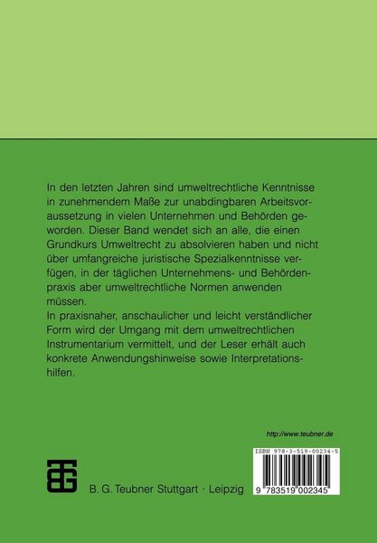 Produktbild: Grundwissen Umweltrecht
