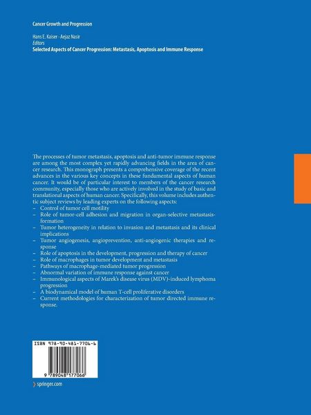 Produktbild: Selected Aspects of Cancer Progression: Metastasis, Apoptosis and Immune Response
