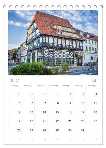 Produktbild: Tischplaner 2027 - Halberstadt Altstadtarchitektur unweit des Harzes (A5 Tischkalender zum Aufstellen) CALVENDO