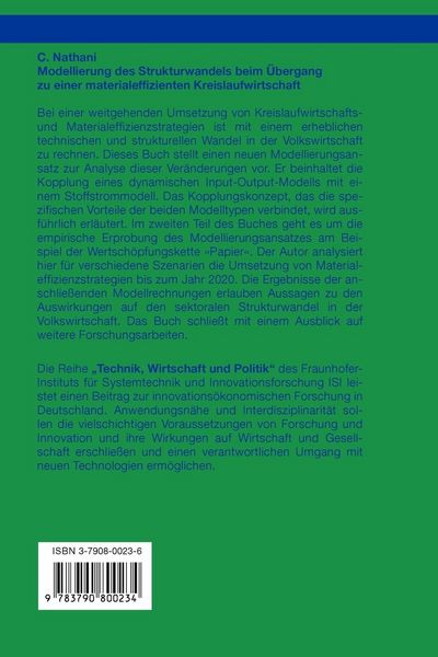 Produktbild: Modellierung des Strukturwandels beim &Uuml;bergang zu einer materialeffizienten Kreislaufwirtschaft