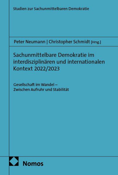 Produktbild: Sachunmittelbare Demokratie im interdisziplin&auml;ren und internationalen Kontext 2022/2023