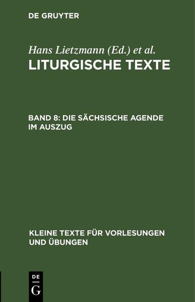 Produktbild: Die S&auml;chsische Agende im Auszug