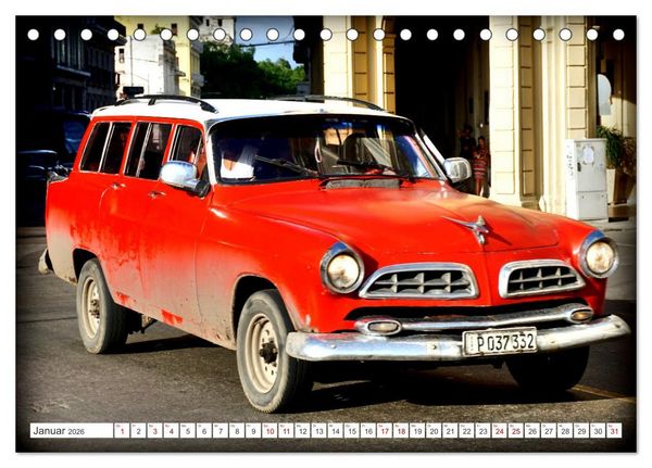 Produktbild: Kult-Kombis in Kuba - Oldtimer-Rarit&auml;ten der F&uuml;nfziger Jahre (Tischkalender 2026 DIN A5 quer), CALVENDO Monatskalender