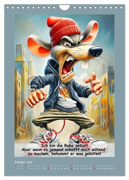 Produktbild: Rattige Jungs. Trockener, b&ouml;ser Stadtratten-Humor (Wandkalender 2026 DIN A4 hoch), CALVENDO Monatskalender