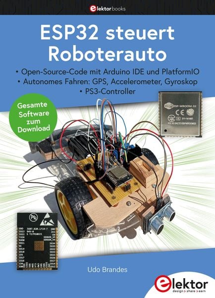 Produktbild: ESP32 steuert Roboterfahrzeug