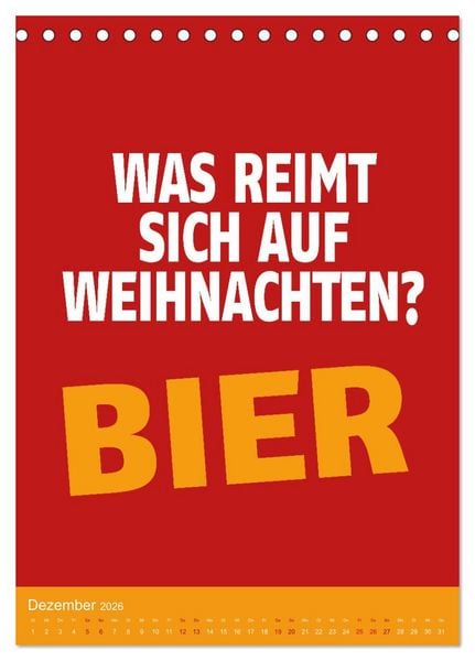 Produktbild: BIER Wandkalender -Trinken mit Stil (Tischkalender 2026 DIN A5 hoch), CALVENDO Monatskalender
