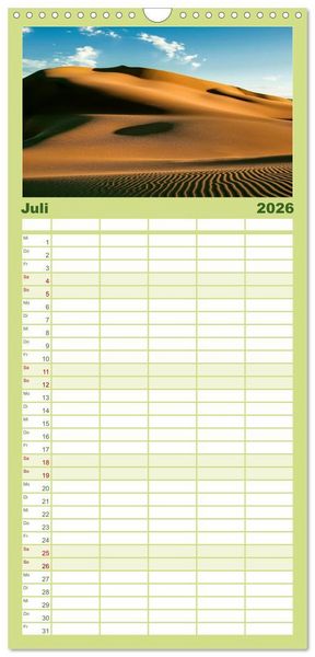 Produktbild: Familienplaner 2026 - Gewaltige Natur - bedrohlich und sch&ouml;n mit 5 Spalten (Wandkalender, 21 x 45 cm) CALVENDO