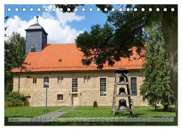 Produktbild: Wunderbares Th&uuml;ringen - besondere Dorfkirchen (Tischkalender 2026 DIN A5 quer), CALVENDO Monatskalender