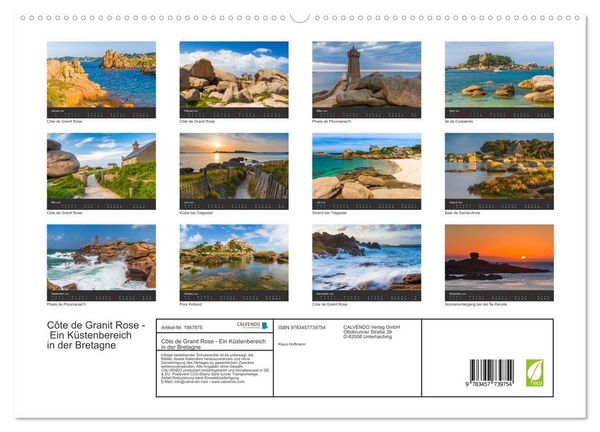 Produktbild: C&ocirc;te de Granit Rose - Ein K&uuml;stenbereich in der Bretagne (hochwertiger Premium Wandkalender 2026 DIN A2 quer), Kunstdruck in Hochglanz
