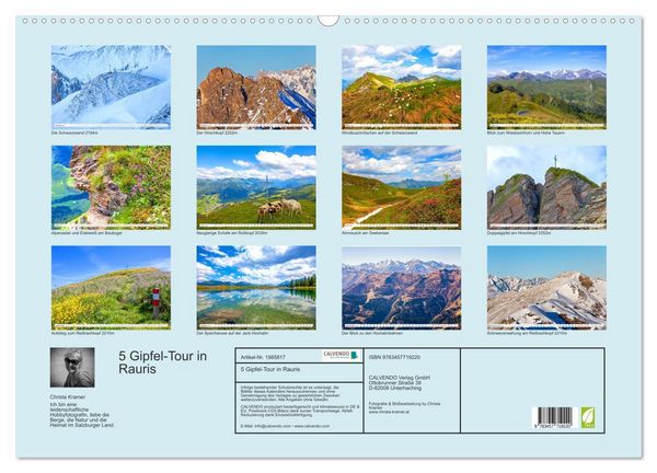 Produktbild: 5 Gipfel-Tour in Rauris (Wandkalender 2026 DIN A2 quer), CALVENDO Monatskalender