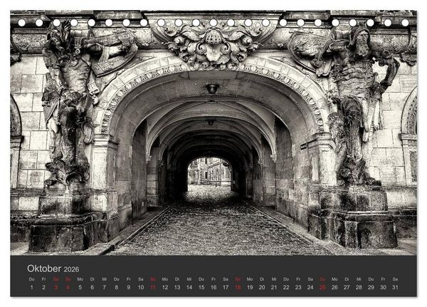 Produktbild: Dresden Schwarz Weiss 2026 (Tischkalender 2026 DIN A5 quer), CALVENDO Monatskalender