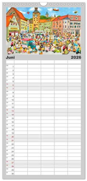 Produktbild: Familienplaner 2026 - Meine kleine Wimmelwelt mit 5 Spalten (Wandkalender, 21 x 45 cm) CALVENDO