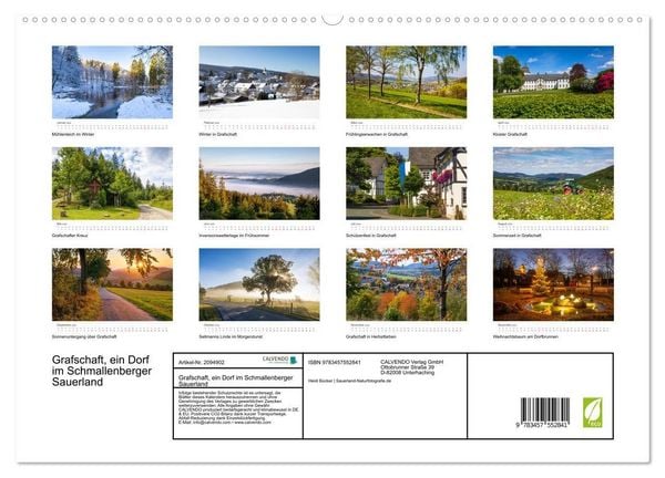 Produktbild: Grafschaft, ein Dorf im Schmallenberger Sauerland (hochwertiger Premium Wandkalender 2026 DIN A2 quer), Kunstdruck in Hochglanz