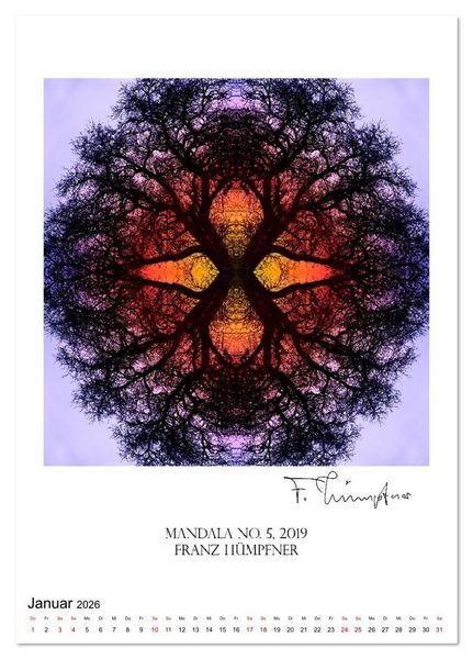 Produktbild: Mandala Artworks - Kunstkalender von Franz Huempfner (Tischkalender 2026 DIN A5 hoch), CALVENDO Monatskalender