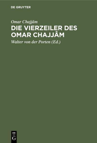 Produktbild: Die Vierzeiler des Omar Chajj&acirc;m