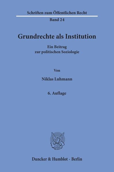 Produktbild: Grundrechte als Institution.