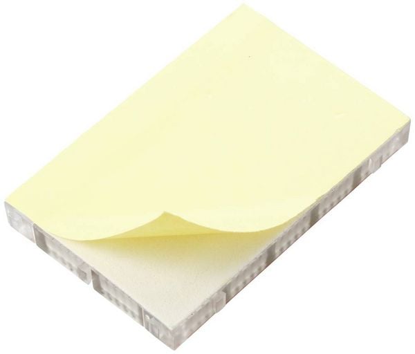 Produktbild: TRU COMPONENTS Steckplatine selbstklebend Transparent Polzahl Gesamt 400 (L x B) 82.5 mm x 54.6 mm 1 St.