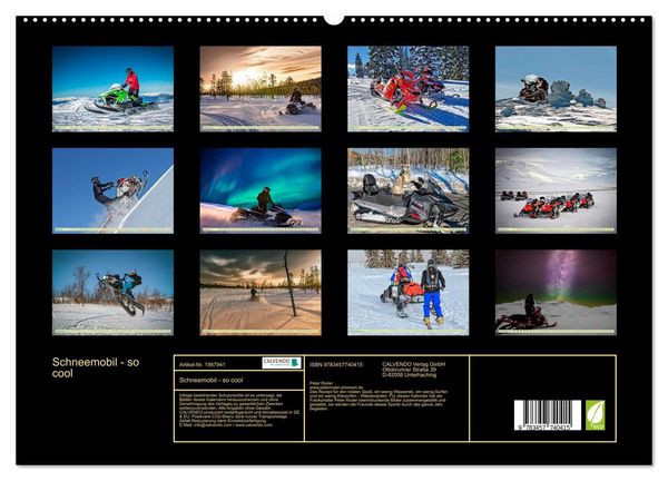 Produktbild: Schneemobil - so cool (hochwertiger Premium Wandkalender 2026 DIN A2 quer), Kunstdruck in Hochglanz
