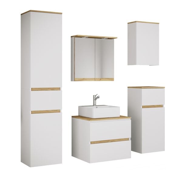 Produktbild: 6 tlg. Badm&ouml;bel-Set mit Waschbecken Cosila-A 60 cm