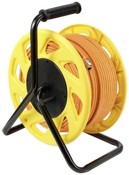 Produktbild: Renkforce RJ45 Netzwerk Kabeltrommel CAT 7a S/FTP 90.00m Orange Rund