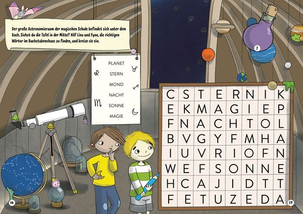 Produktbild: Die R&auml;tsel-Knacker &ndash; Das Geheimnis der magischen Schule (Buch mit abwischbarem Stift)