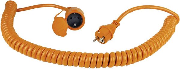 AS Schwabe 70415 Strom Verlängerungskabel 16 A Orange, Schwarz 5.00 m H07BQ-F 3G 2,5 mm² Spiralkabel