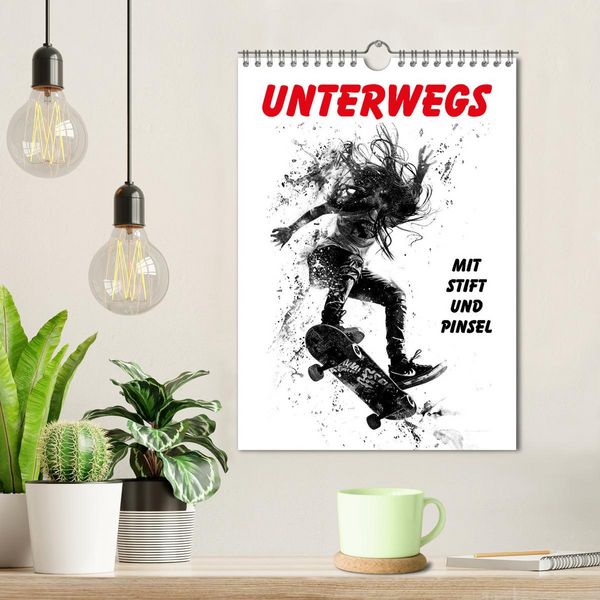 Produktbild: Unterwegs - Mit Stift und Pinsel (Wandkalender 2026 DIN A4 hoch), CALVENDO Monatskalender