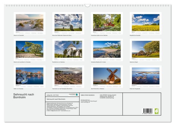 Produktbild: Sehnsucht nach Bornholm (Wandkalender 2026 DIN A2 quer), CALVENDO Monatskalender
