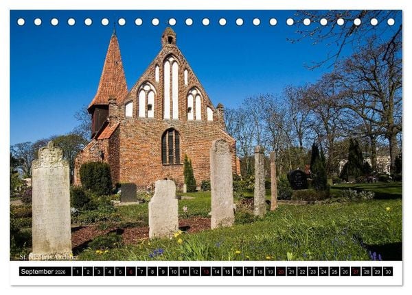 Produktbild: Dorfkirchen auf R&uuml;gen (Tischkalender 2026 DIN A5 quer), CALVENDO Monatskalender