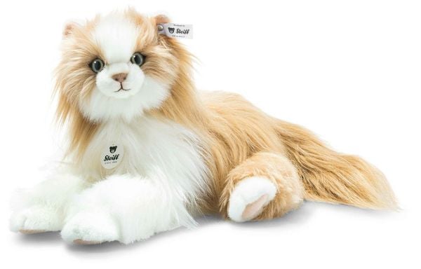 Produktbild: Steiff 099250 - Princess Katze, liegend, hellbraun/wei&szlig;, Pl&uuml;sch, 30 cm