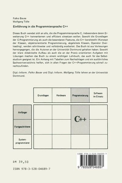 Produktbild: Einf&uuml;hrung in die Programmiersprache C++