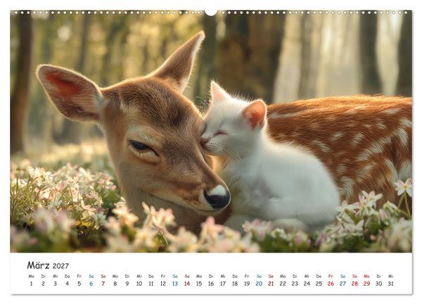 Produktbild: Wenn Tiere Freunde werden (Wandkalender 2027 DIN A2 quer), CALVENDO Monatskalender
