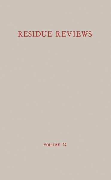Produktbild: Residue Reviews / R&uuml;ckstands-Berichte