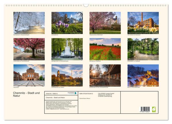 Produktbild: Chemnitz - Stadt und Natur (Wandkalender 2026 DIN A2 quer), CALVENDO Monatskalender