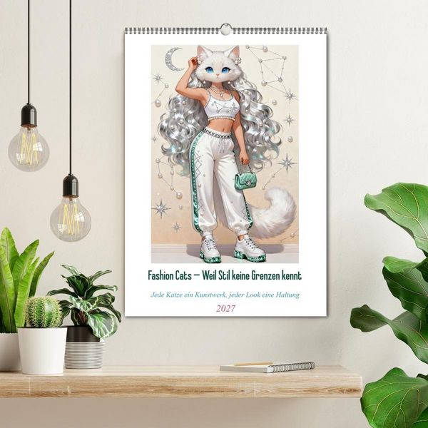Produktbild: Fashion Cats - Weil Stil keine Grenzen kennt (Wandkalender 2027 DIN A2 hoch), CALVENDO Monatskalender