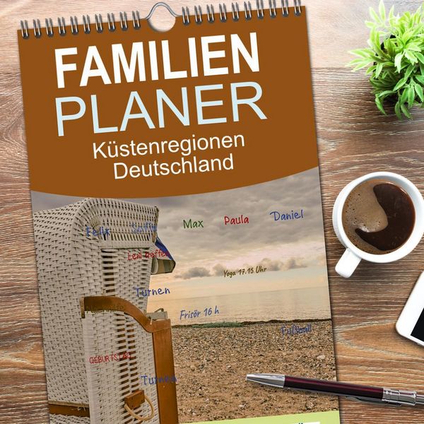 Produktbild: Familienplaner 2026 - K&uuml;stenregionen Deutschland mit 5 Spalten (Wandkalender, 21 x 45 cm) CALVENDO