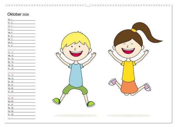 Produktbild: Der Kinderkalender (hochwertiger Premium Wandkalender 2026 DIN A2 quer), Kunstdruck in Hochglanz